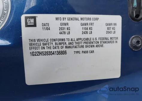 2005 Pontiac G6 Gt from USA, damaged, VIN 1G2ZH528354136806